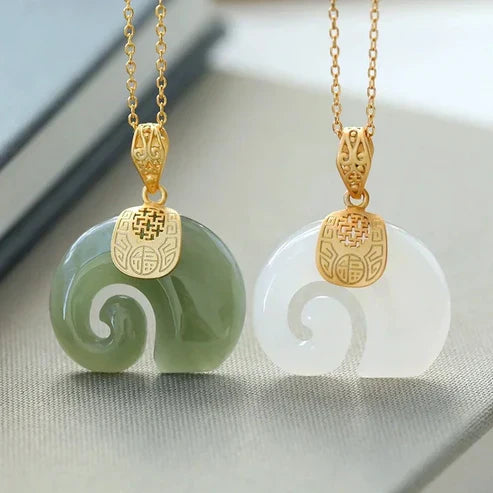 Hetian Jade Elephant Pendant Necklace -> Hetian Jade Elephant Charm Necklace