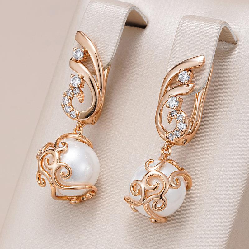 Elegant earrings adorned with freshwater pearls