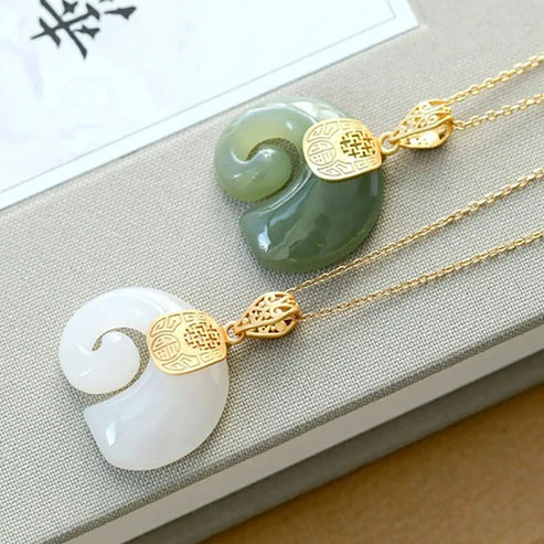 Hetian Jade Elephant Pendant Necklace -> Hetian Jade Elephant Charm Necklace