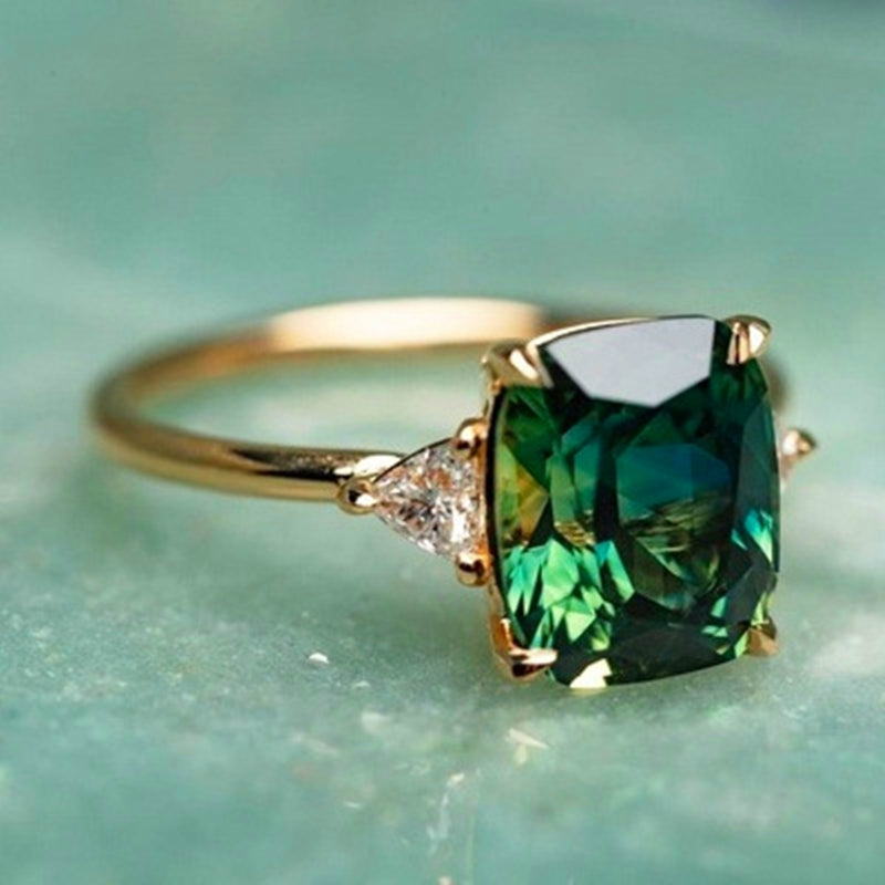 Gold Cushion Solitaire Band