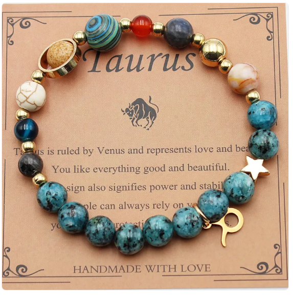 Eight Planets & Twelve Constellation Gemstone Bracelet