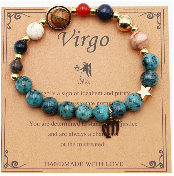 Eight Planets & Twelve Constellation Gemstone Bracelet