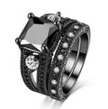 Black Zircon and Diamond Band