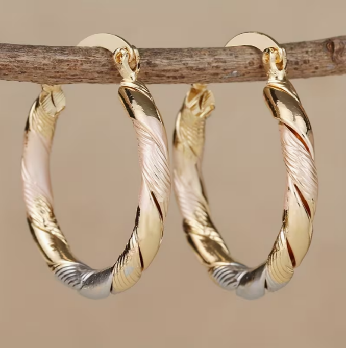 Twilight Harmony Spiral Hoop Earrings