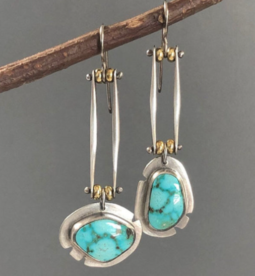 Two-tone Turquoise Earrings