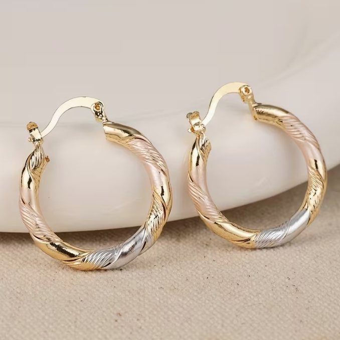 Twilight Harmony Spiral Hoop Earrings
