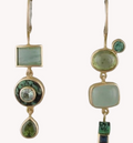 Vintage earrings with dangling green stones