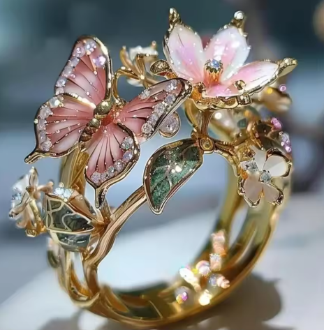 Vintage Golden Prifddinas Flower Ring