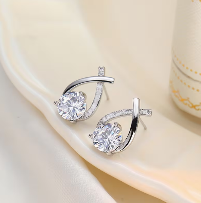 Eternal Glow Teardrop Stud Earrings