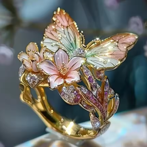Vintage Golden Prifddinas Flower Ring
