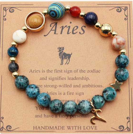 Eight Planets & Twelve Constellation Gemstone Bracelet