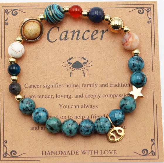 Eight Planets & Twelve Constellation Gemstone Bracelet