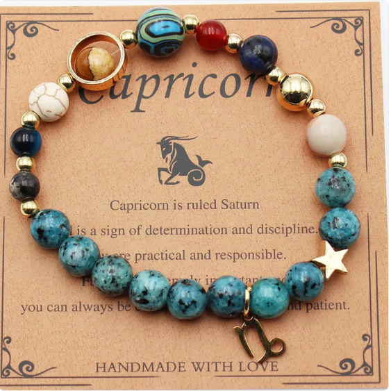 Eight Planets & Twelve Constellation Gemstone Bracelet