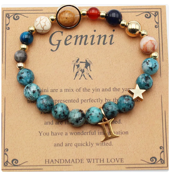 Eight Planets & Twelve Constellation Gemstone Bracelet