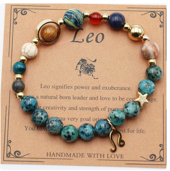 Eight Planets & Twelve Constellation Gemstone Bracelet