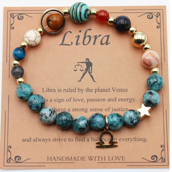 Eight Planets & Twelve Constellation Gemstone Bracelet