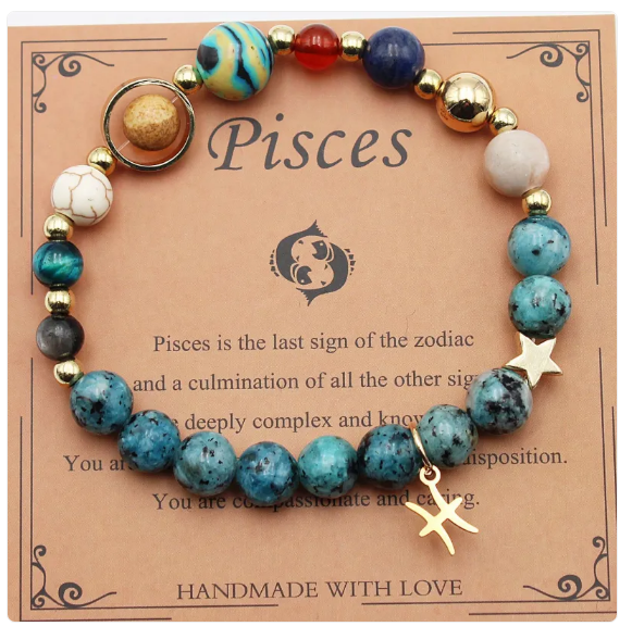 Eight Planets & Twelve Constellation Gemstone Bracelet