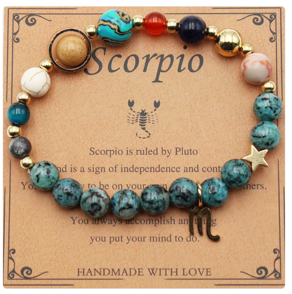 Eight Planets & Twelve Constellation Gemstone Bracelet