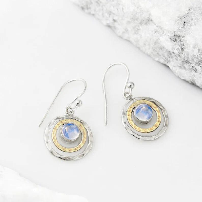 Boho Saturn with Turquoise Opal Dangle Earrings