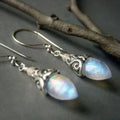 Vintage Lunar Crystal Earrings in Silver