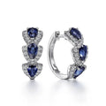 Silver Sapphire Halo Hoop Earrings -> Silver Sapphire Halo Circle Earrings
