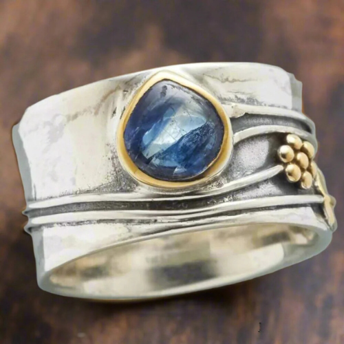 Silver and Gold Bezel Accent Band