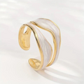 Silver and Gold Sculptural Band Ring