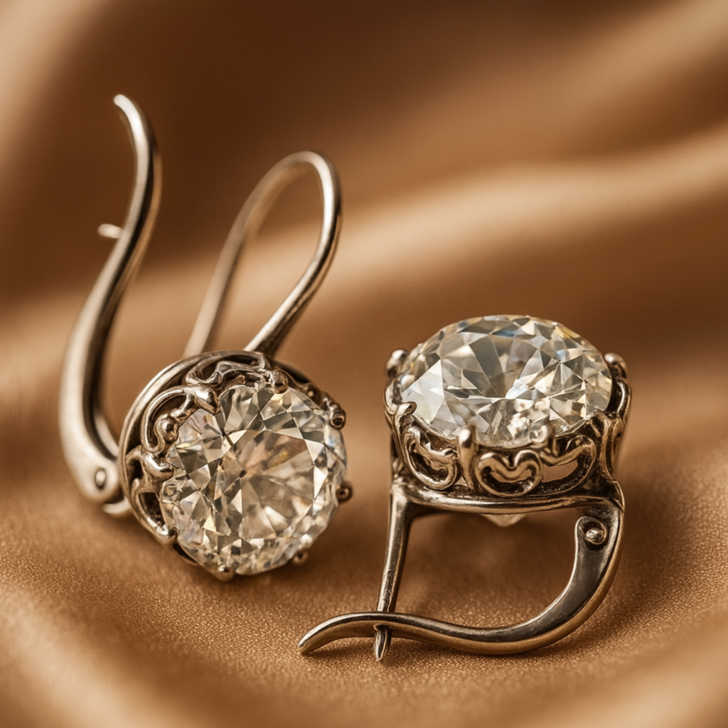 Luxe Vintage Silver Zirconia Studs