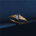 Blue Crystal Flower Ring