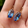 Gold Sapphire Teardrop Earrings