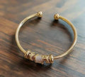 Adjustable wristband with golden charms
