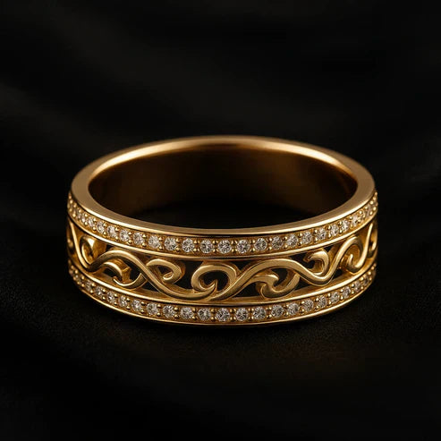 Radiant Hollow Golden Band