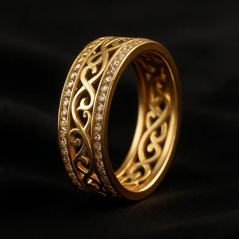Radiant Hollow Golden Band