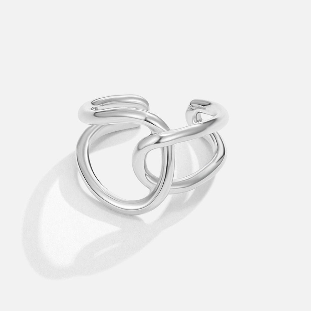 Silver Intertwined Open Ring