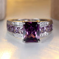 Amethyst Silver Channel Ring