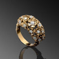 Golden Shiny Ring with Blossoms