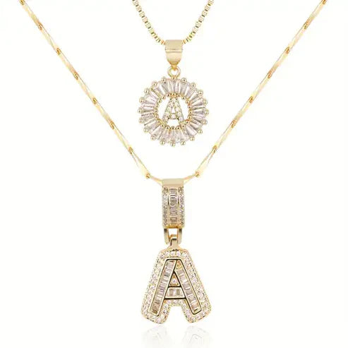Pavé Initial Necklace Set