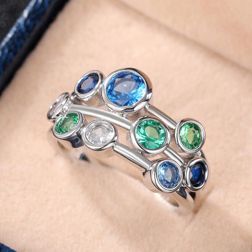 Vintage crystal blue ring.