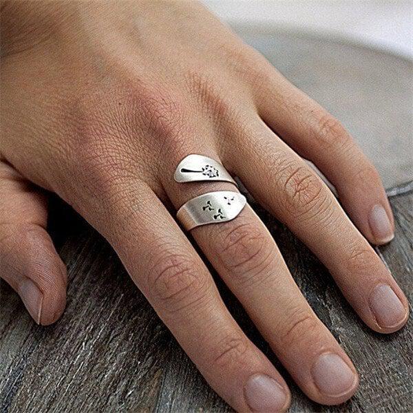 Adjustable Hand-Carved Daisy Ring