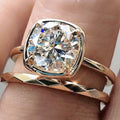 Double Ring Gold Cubic Crystal