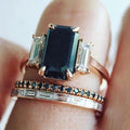 Vintage Dark Turquoise Zirconia Ring Collection