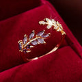 Golden Amethyst Leaf Band