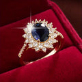 Gold Sapphire Circle Ring