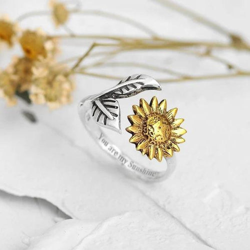 Adjustable Golden Sunflower Ring