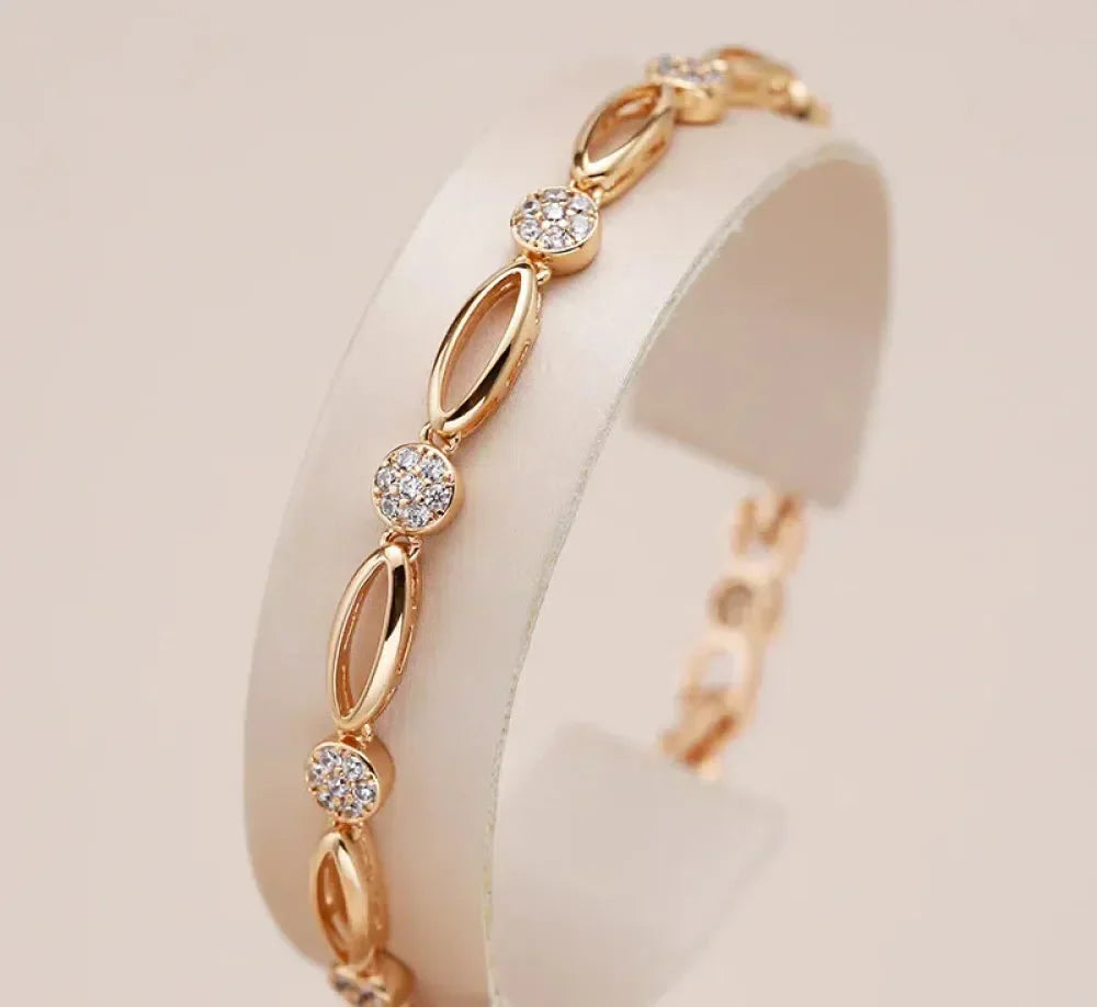Elegant Golden Zirconia Bangle Bracelet