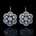 Vintage Mandala Crystal Earrings Crafted in Sterling Silver