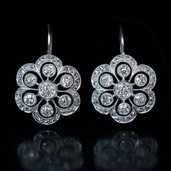 Vintage Mandala Crystal Earrings Crafted in Sterling Silver