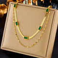 Sorella Gem Double-Layer Vintage Necklace