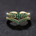 Emerald Gold Cluster Ring