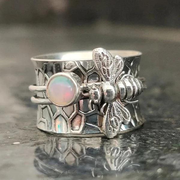 Bee Gemstone Meditation Spinner Band